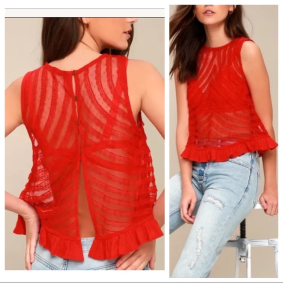 Free People She’s A Doll Sheer Lace Top - Picture 2 of 9